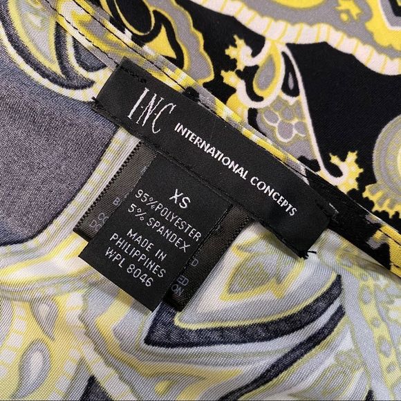 Inc International Concept Black Yellow XS Dress - Picture 5 of 6